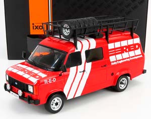 FORD TRANSIT MKII TEAM RED ENGINEERING DEVELOPMENT RALLY ASSISTANCE WITH ACCESSORIES 1985, RED WHITE