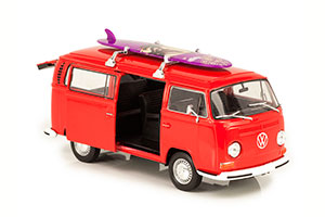 VW VOLKSWAGEN BUS T2 1972 RED WITH SURF BOARD — фото 8