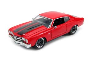 CHEVROLET DOM'S CHEVY CHEVELLE 454SS 1970 - FAST & FURIOUS IV (2009) - SOLO PARTI ORIGINALI - ORIGINAL PARTS, RED BLACK