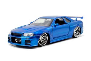 NISSAN SKYLINE GT-R (BNR34) 2002 БРАЙАНА ИЗ ФИЛЬМА ФОРСАЖ (FAST & FURIOUS) СИНИЙ МЕТАЛЛИК