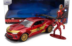 CHEVROLET CAMARO COUPE WITH IRON MAN FIGURE 2016, RED GOLD