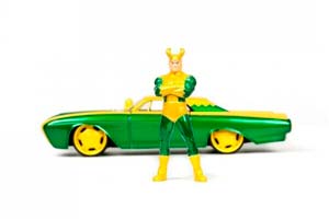 FORD THUNDERBIRD 1963 С ФИГУРКОЙ MARVEL ЛОКИ ЗЕЛЕНЫЙ С ЖЕЛТЫМ — фото 8