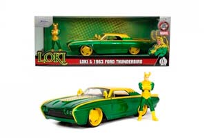 FORD THUNDERBIRD 1963 С ФИГУРКОЙ MARVEL ЛОКИ ЗЕЛЕНЫЙ С ЖЕЛТЫМ — фото 10