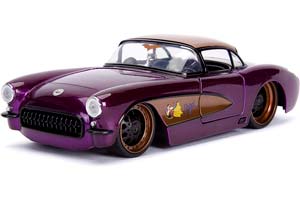 CHEVROLET CORVETTE 1957 ФИОЛЕТОВЫЙ С ФИГУРКОЙ БЭТГЕРЛ — фото 3