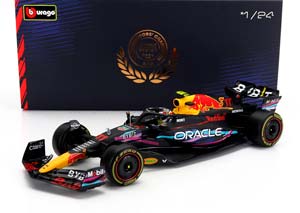 RED BULL F1 RB19 TEAM ORACLE RED BULL RACING №11 2ND MIAMI GP 2023 SERGIO PEREZ - WITH PILOT AND SHOWCASE, MATT BLUE