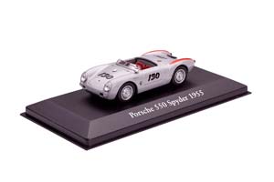 PORSCHE 550 SPYDER 1955 #130 СЕРЕБРИСТЫЙ МЕТАЛЛИК С КРАСНЫМ — фото 10