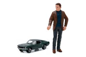FORD MUSTANG GT 1968 (FROM THE MOVIE BULLIT) At 1:64 AND FIGURE STEVE MCQUEEN IN 1:18 (ДЛИНА МОДЕЛИ 6-10 СМ)
