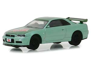 NISSAN SKYLINE GT-R (R34) TURTLE WAX 2000 TWOTONE GREEN (ДЛИНА МОДЕЛИ 6-10 СМ)