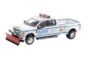 FORD F-350 DUALLY NEW YORK CITY POLICE DEPARTMENT (NYPD) WITH SNOW PLOW (СНЕГОУБОРОЧНАЯ) 2019 (ДЛИНА МОДЕЛИ 6-10 СМ)