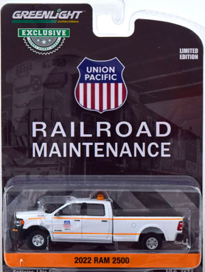 DODGE RAM 2500 UNION PACIFIC RAILROAD 2022 WHITE YELLOW (ДЛИНА МОДЕЛИ 6-10 СМ) — фото 1