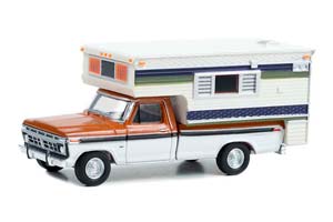 FORD F-250 SPECIAL LARGE CAMPER 1976 NECTARINE POLY/WIMBLEDON WHITE DELUXE (ДЛИНА МОДЕЛИ 6-10 СМ)