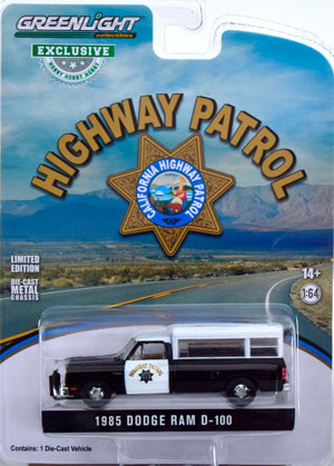 DODGE RAM D-100 HIGHWAY PATROL 1985 BLACK WHITE (ДЛИНА МОДЕЛИ 6-10 СМ)