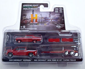 CHEVROLET COUNTING CARS SET CHEVROLET SILVERADO NOVA YENKO SC AND TRAILER (ДЛИНА МОДЕЛИ 6-10 СМ)