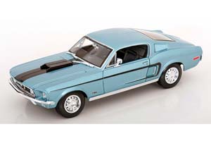 FORD MUSTANG GT COBRA JET 1968 LIGHT BLUE METALLIC/BLACK