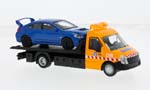 IVECO DAILY TRANSPORTER SOCCORSO STRADALE WITH SUBARU - CARRO ATTREZZI - WRECKER ROAD SERVICE, ORANGE / BLUE