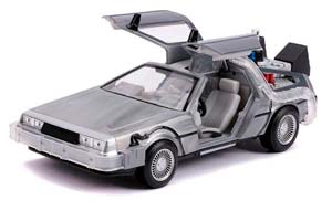 DELOREAN TIME MACHINE BACK TO THE FUTURE II 1989 SILVER | DELOREAN НАЗАД В БУДУЩЕЕ 2 (С ПОДСВЕТКОЙ) — фото 3