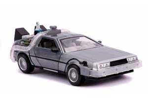 DELOREAN TIME MACHINE BACK TO THE FUTURE II 1989 SILVER | DELOREAN НАЗАД В БУДУЩЕЕ 2 (С ПОДСВЕТКОЙ) — фото 5