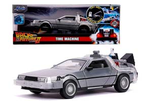 DELOREAN TIME MACHINE BACK TO THE FUTURE II 1989 SILVER | DELOREAN НАЗАД В БУДУЩЕЕ 2 (С ПОДСВЕТКОЙ) — фото 11