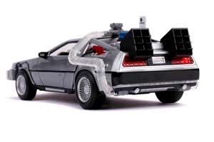 DELOREAN TIME MACHINE BACK TO THE FUTURE II 1989 SILVER | DELOREAN НАЗАД В БУДУЩЕЕ 2 (С ПОДСВЕТКОЙ) — фото 2
