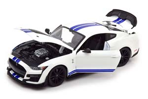 FORD MUSTANG SHELBY GT500 2020 WHITE W/BLUE STRIPES / ФОРД МУСТАНГ ШЕЛБИ ГТ500 БЕЛЫЙ — фото 3