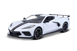 CHEVROLET CORVETTE STINGRAY (HIGH WING) 2020 БЕЛЫЙ С ЧЕРНЫМ