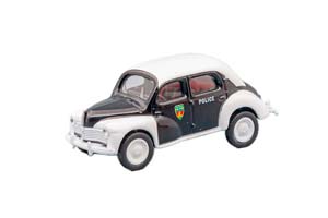 RENAULT 4CV POLICE 1955, BLACK WHITE (ДЛИНА МОДЕЛИ 6-10 СМ)