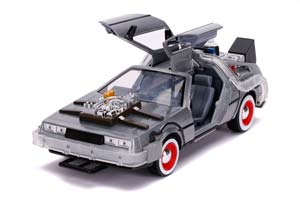 DELOREAN TIME MACHINE BACK TO THE FUTURE III 1990 SILVER | DELOREAN НАЗАД В БУДУЩЕЕ 3 (С ПОДСВЕТКОЙ) — фото 3