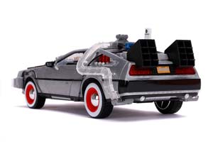 DELOREAN TIME MACHINE BACK TO THE FUTURE III 1990 SILVER | DELOREAN НАЗАД В БУДУЩЕЕ 3 (С ПОДСВЕТКОЙ) — фото 6