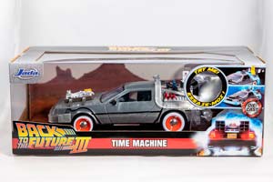 DELOREAN TIME MACHINE BACK TO THE FUTURE III 1990 SILVER | DELOREAN НАЗАД В БУДУЩЕЕ 3 (С ПОДСВЕТКОЙ) — фото 10