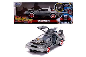 DELOREAN TIME MACHINE BACK TO THE FUTURE III 1990 SILVER | DELOREAN НАЗАД В БУДУЩЕЕ 3 (С ПОДСВЕТКОЙ) — фото 11