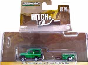 NISSAN PATROL WITH TRAILER GREEN (ДЛИНА МОДЕЛИ 6-10 СМ)