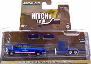 DODGE RAM 2500 WITH TANDEM CAR TRAILER MOPAR (ДЛИНА МОДЕЛИ 6-10 СМ)