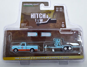CHEVROLET GULF SET CHEVROLET C-10 WITH TRAILER LIGHTBLUE ORANGE (ДЛИНА МОДЕЛИ 6-10 СМ)