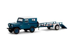 NISSAN PATROL 4X4 HARD TOP C ПРИЦЕПОМ 1961 BLUE/WHITE (ДЛИНА ПРИМЕРНО 15 СМ)