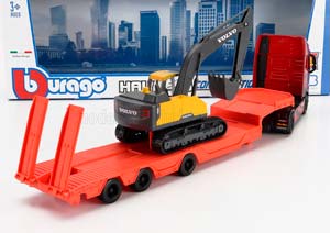 VOLVO FH16 XL 750 EURO 6 CAB TRUCK PIANALE TRASPORTO ESCAVATORE CINGOLATO EXCAVATOR 2018, RED ORANGE — фото 2