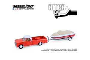 DODGE D-100 ПИКАП С ПРИЦЕПОМ И ЛОДКОЙ 1967 / ДОДЖ D-100 КРАСНЫЙ