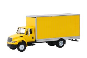 INTERNATIONAL DURASTAR BOX VAN (ФУРГОН) 2019 YELLOW (ДЛИНА ПРИМЕРНО 15 СМ)