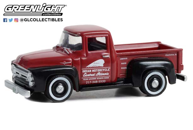 FORD F-100 "INDIAN MOTORCYCLE SERVICE" 1956 RED/BLACK (ДЛИНА МОДЕЛИ 6-10 СМ) — фото 2
