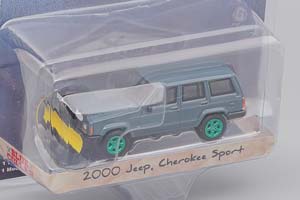 JEEP CHEROKEE SPORT 4X4 СО СНЕЖНЫМ ОТВАЛОМ 2000, TURQUOISE (ДЛИНА МОДЕЛИ 6-10 СМ) — фото 2
