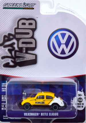 VW VOLKSWAGEN KÄFER (BEETLE) PENNZOIL YELLOW WHITE BLACK (ДЛИНА МОДЕЛИ 6-10 СМ)