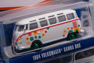 VW VOLKSWAGEN T1 SAMBA BUS "FLOWER POWER" 1973 (GREENLIGHT!!!) (ДЛИНА МОДЕЛИ 6-10 СМ) — фото 2