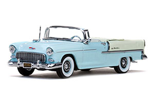 CHEVROLET BEL AIR OPEN CONVERTIBLE 1955 LIGHT BLUE — фото 1