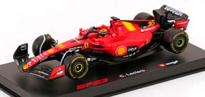FERRARI F1 SF-23 TEAM SCUDERIA FERRARI №16 4TH MONZA ITALY GP 2023 CHARLES LECLERC - WITH PILOT AND SHOWCASE, RED BLACK YELLOW