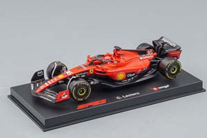 FERRARI F1 SF-23 TEAM SCUDERIA FERRARI №16 SEASON 2023 CHARLS LECLERC - WITH PILOT AND SHOWCASE - EXCLUSIVE CARMODEL, RED / BLACK