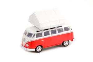 VW VOLKSWAGEN SAMBA BUS С ПАЛАТКОЙ CARTOP SLEEPER TENT 1964 (ДЛИНА МОДЕЛИ 6-10 СМ)