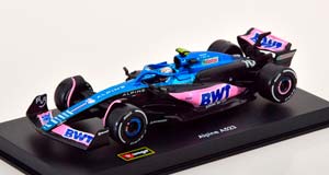 RENAULT F1 A523 TEAM BWT ALPINE F1 N10 SEASON 2023 PIERRE GASLY - CON PILOTA E VETRINA - WITH PILOT AND SHOWCASE, BLUE BLACK PINK