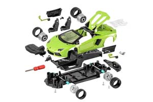 LAMBORGHINI AVENTADOR LP 700-4 ROADSTER SPAL / ЛАМБОРГИНИ АВЕНТАДОР ЗЕЛЕНАЯ (СБОРКА БЕЗ КЛЕЯ) — фото 4
