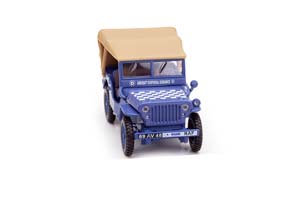 JEEP 1/4 TON MILITARY VEHICLE СИНИЙ С БЕЖЕВЫМ ТЕНТОМ — фото 3