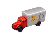 MERCEDES-BENZ L 311 KONSUM, RED / SILVER (ДЛИНА МОДЕЛИ 3-5 СМ)