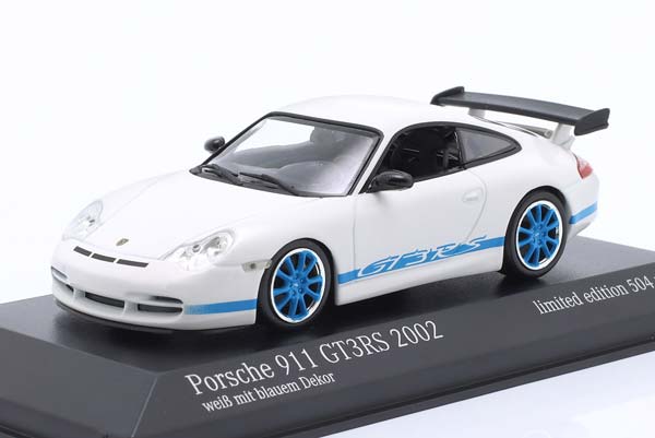 PORSCHE 911 (996) GT3 RS 2002 WHITE BLUE